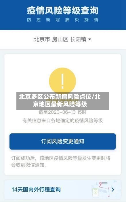 北京多区公布新增风险点位/北京地区最新风险等级