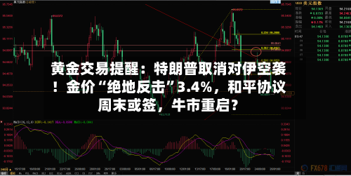 黄金交易提醒：特朗普取消对伊空袭！金价“绝地反击”3.4%	，和平协议周末或签，牛市重启？-第2张图片