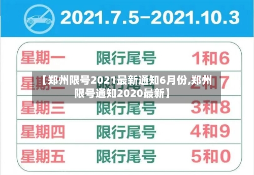 【郑州限号2021最新通知6月份,郑州限号通知2020最新】-第2张图片