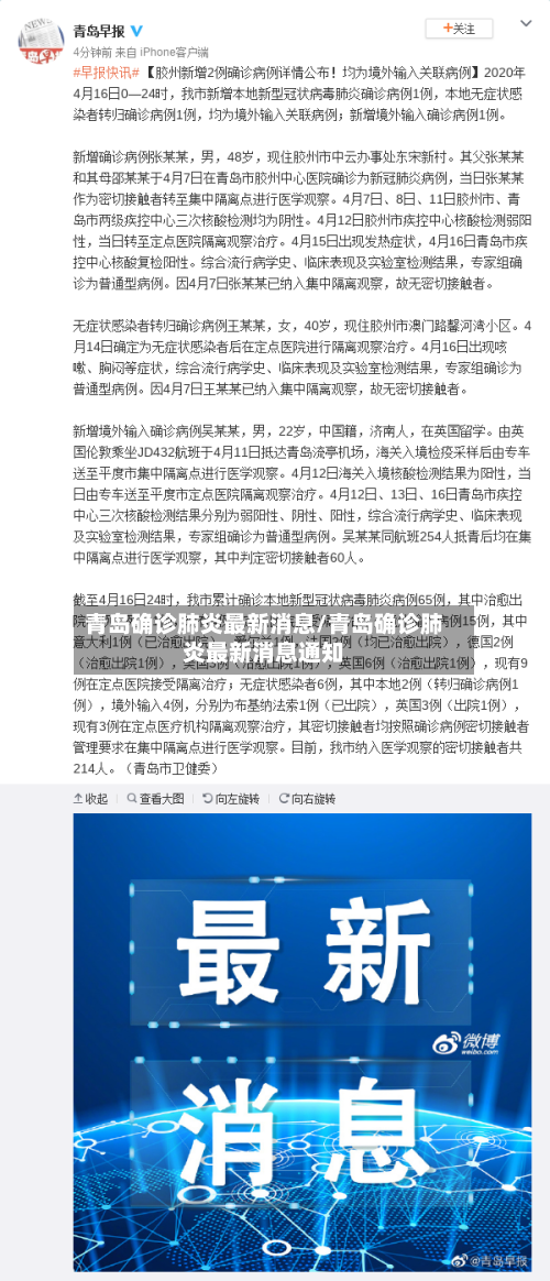 青岛确诊肺炎最新消息/青岛确诊肺炎最新消息通知