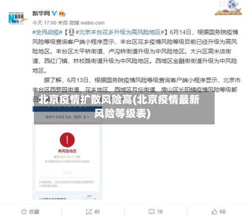 北京疫情扩散风险高(北京疫情最新风险等级表)