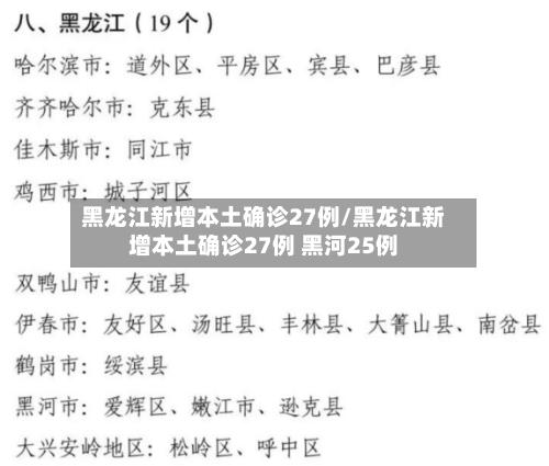 黑龙江新增本土确诊27例/黑龙江新增本土确诊27例 黑河25例-第2张图片