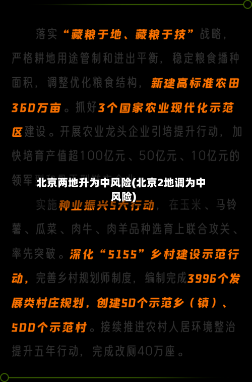 北京两地升为中风险(北京2地调为中风险)