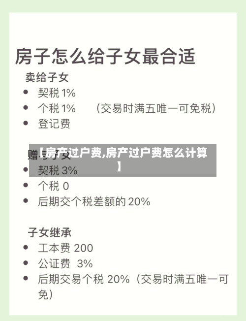 【房产过户费,房产过户费怎么计算】-第2张图片