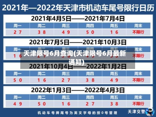 天津限号6月查询(天津限号6月最新通知)