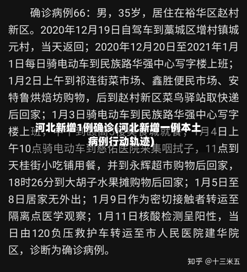 河北新增1例确诊(河北新增一例本土病例行动轨迹)
