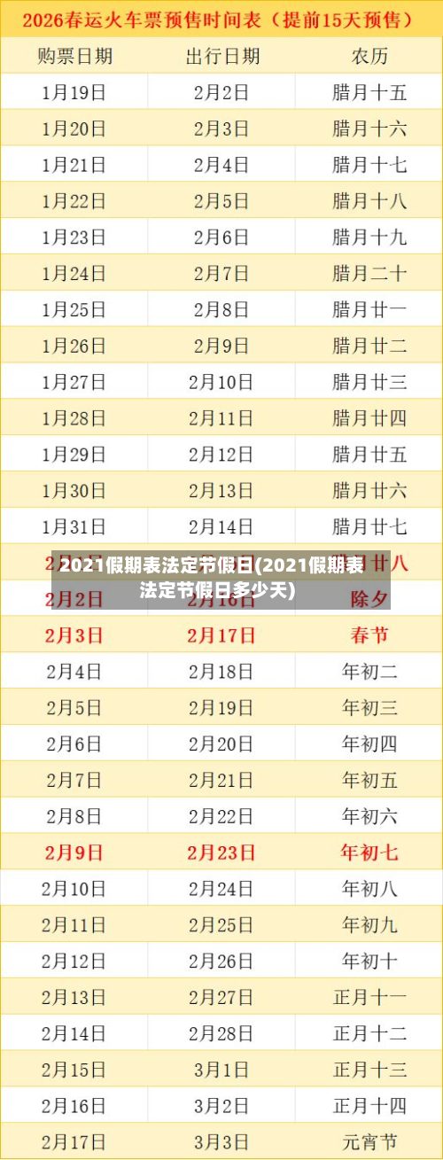 2021假期表法定节假日(2021假期表法定节假日多少天)-第2张图片