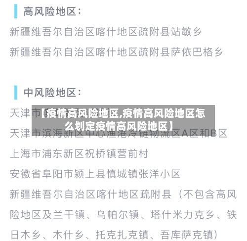 【疫情高风险地区,疫情高风险地区怎么划定疫情高风险地区】