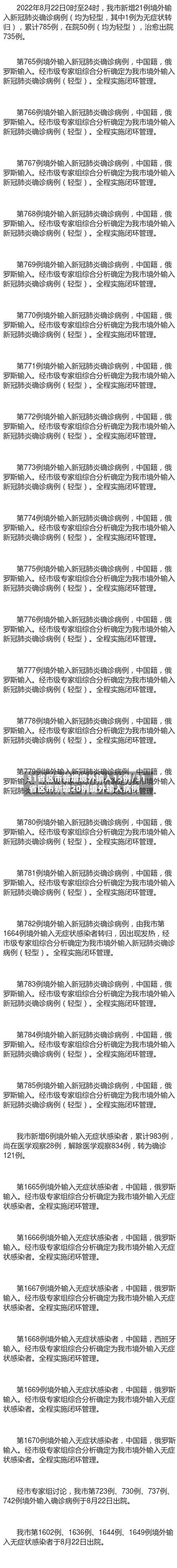 31省区市新增境外输入15例/31省区市新增20例境外输入病例-第2张图片