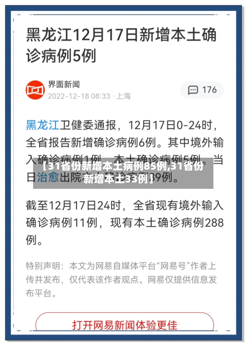 【31省份新增本土病例85例,31省份新增本土33例】-第3张图片