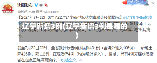 辽宁新增3例(辽宁新增3例是哪的)