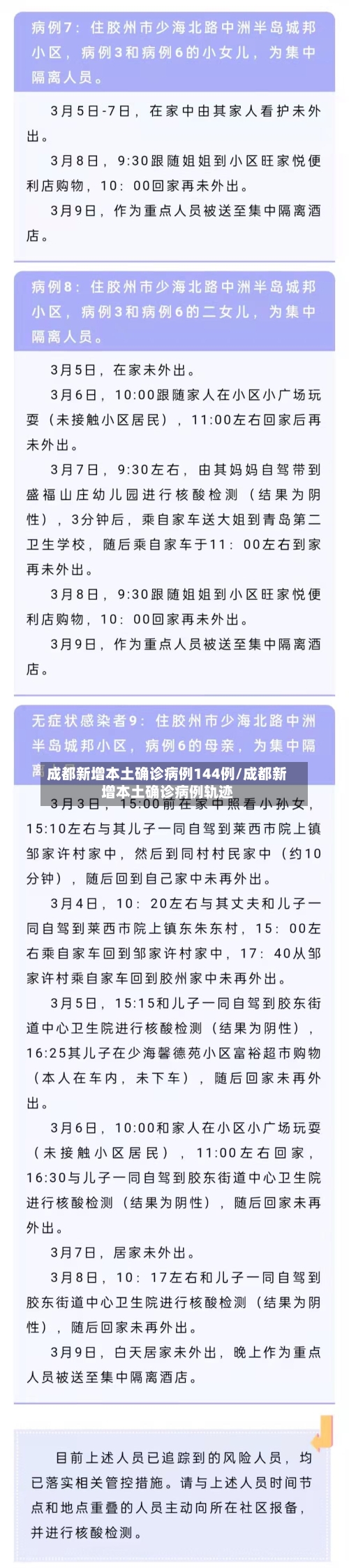 成都新增本土确诊病例144例/成都新增本土确诊病例轨迹-第2张图片