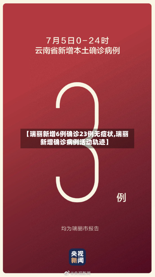【瑞丽新增6例确诊23例无症状,瑞丽新增确诊病例活动轨迹】