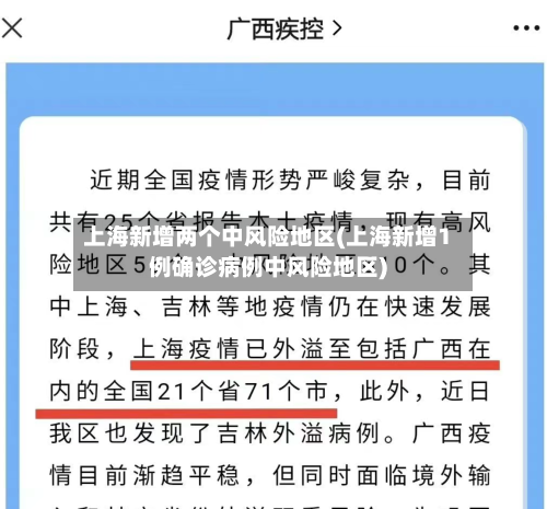 上海新增两个中风险地区(上海新增1例确诊病例中风险地区)