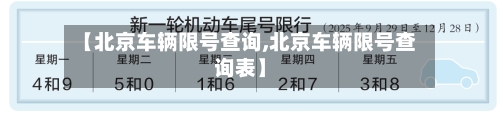 【北京车辆限号查询,北京车辆限号查询表】