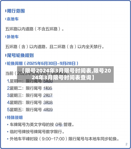 【限号2024年3月限号时间表,限号2024年3月限号时间表查询】-第2张图片