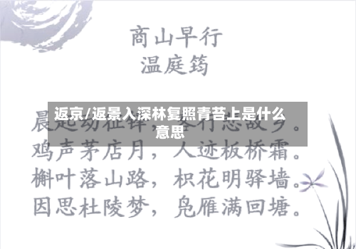 返京/返景入深林复照青苔上是什么意思