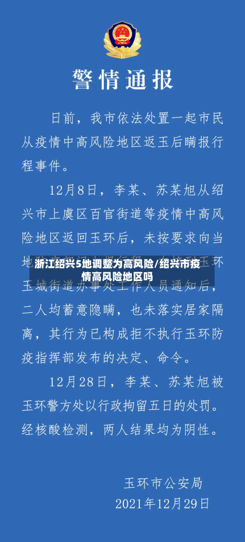 浙江绍兴5地调整为高风险/绍兴市疫情高风险地区吗