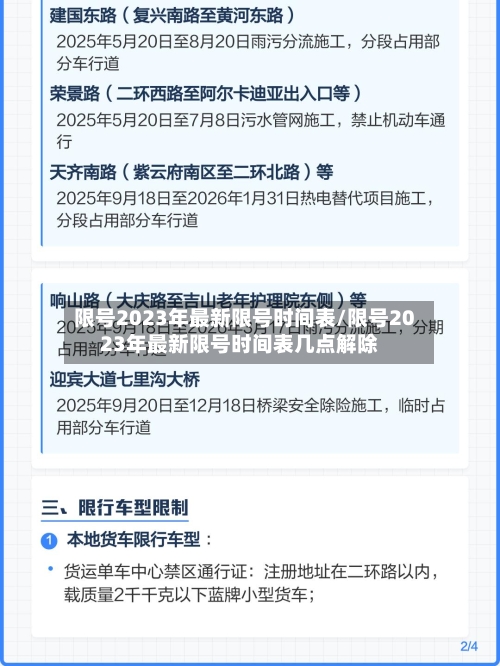 限号2023年最新限号时间表/限号2023年最新限号时间表几点解除-第2张图片