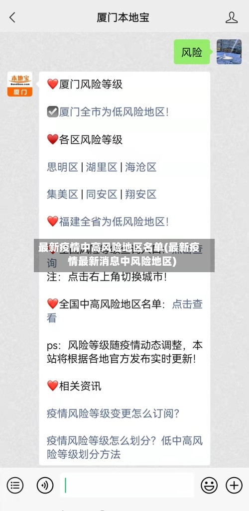 最新疫情中高风险地区名单(最新疫情最新消息中风险地区)-第3张图片