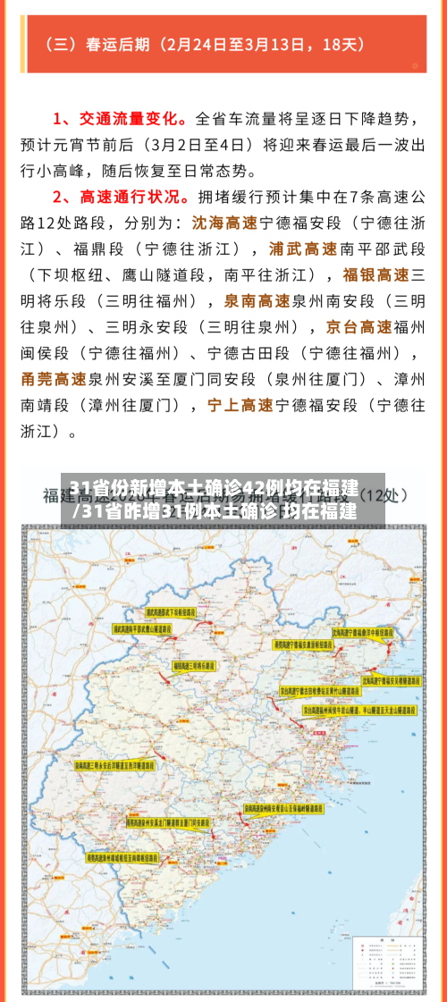 31省份新增本土确诊42例均在福建/31省昨增31例本土确诊 均在福建-第3张图片