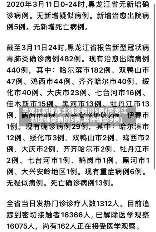 黑龙江新增本土确诊病例5例(黑龙江新增确诊病例5例,累计确诊9例)-第3张图片