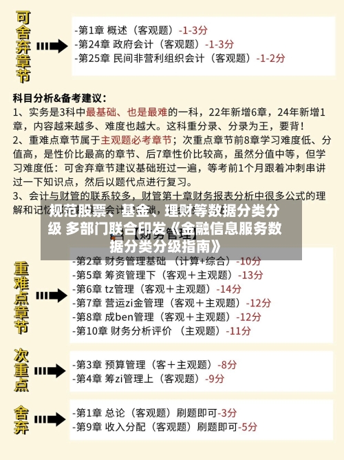 规范股票、基金、理财等数据分类分级 多部门联合印发《金融信息服务数据分类分级指南》
