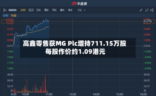 高鑫零售获MG Plc增持711.15万股 每股作价约1.09港元