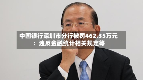 中国银行深圳市分行被罚462.35万元：违反金融统计相关规定等