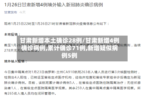 甘肃新增本土确诊28例/甘肃新增4例确诊病例,累计确诊71例,新增疑似病例5例-第2张图片