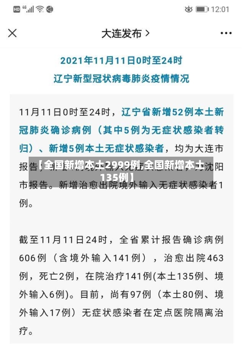 【全国新增本土2999例,全国新增本土135例】