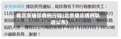 曝北京确诊病例行程(北京确诊病例轨迹公布)-第2张图片