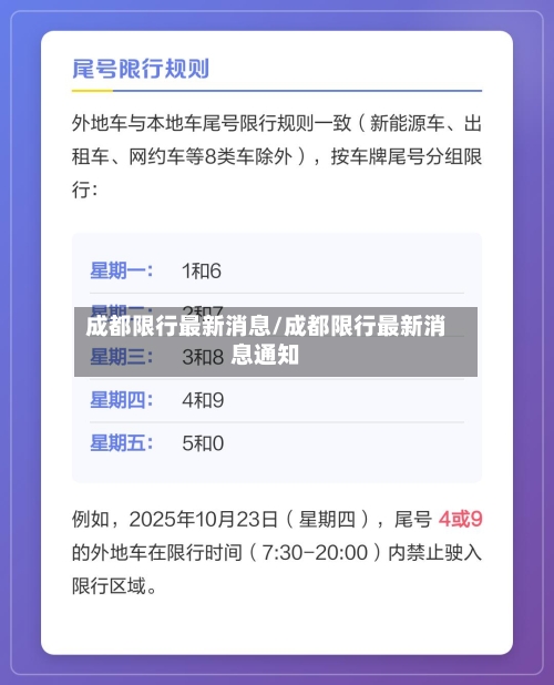 成都限行最新消息/成都限行最新消息通知-第3张图片