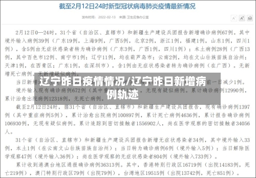 辽宁昨日疫情情况/辽宁昨日新增病例轨迹-第2张图片