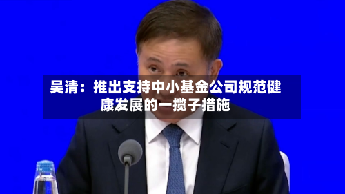 吴清：推出支持中小基金公司规范健康发展的一揽子措施-第2张图片