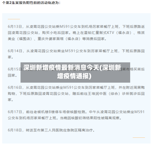 深圳新增疫情最新消息今天(深圳新增疫情通报)