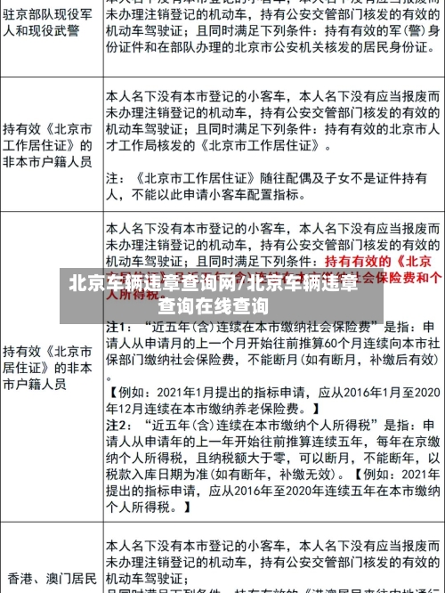 北京车辆违章查询网/北京车辆违章查询在线查询