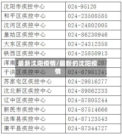 最新沈阳疫情/最新的沈阳疫情