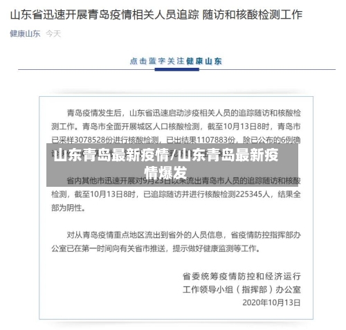 山东青岛最新疫情/山东青岛最新疫情爆发-第3张图片