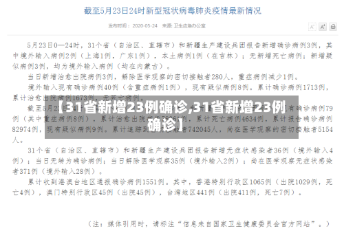 【31省新增23例确诊,31省新增23例确诊】-第2张图片