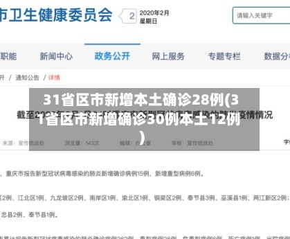 31省区市新增本土确诊28例(31省区市新增确诊30例本土12例)