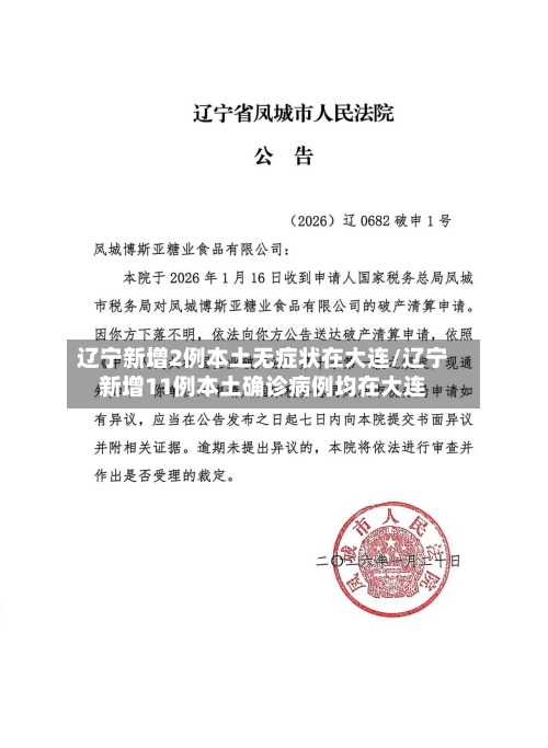 辽宁新增2例本土无症状在大连/辽宁新增11例本土确诊病例均在大连