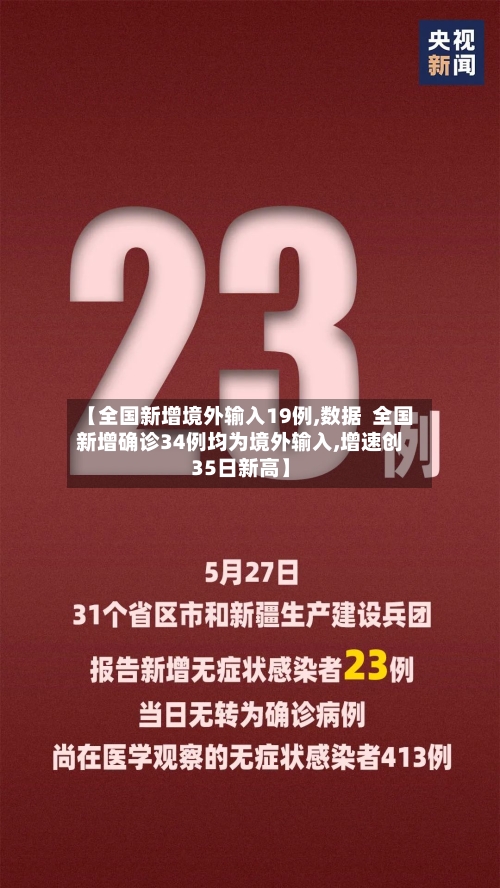 【全国新增境外输入19例,数据  全国新增确诊34例均为境外输入,增速创35日新高】