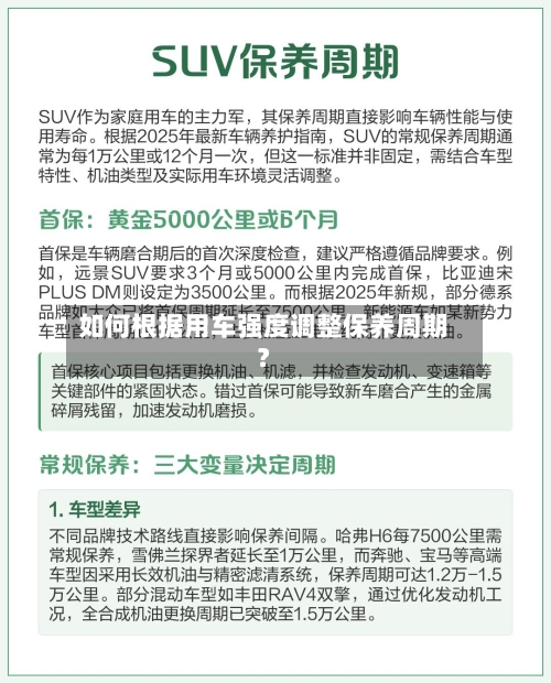 如何根据用车强度调整保养周期？