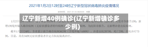 辽宁新增40例确诊(辽宁新增确诊多少例)-第3张图片