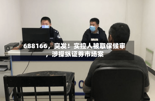 688166，突发！实控人被取保候审，涉操纵证券市场案
