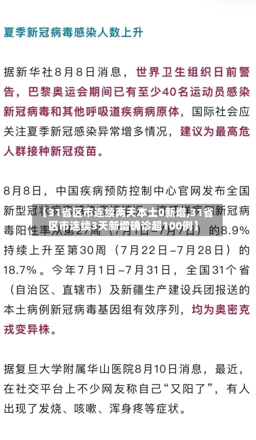 【31省区市连续两天本土0新增,31省区市连续3天新增确诊超100例】-第2张图片