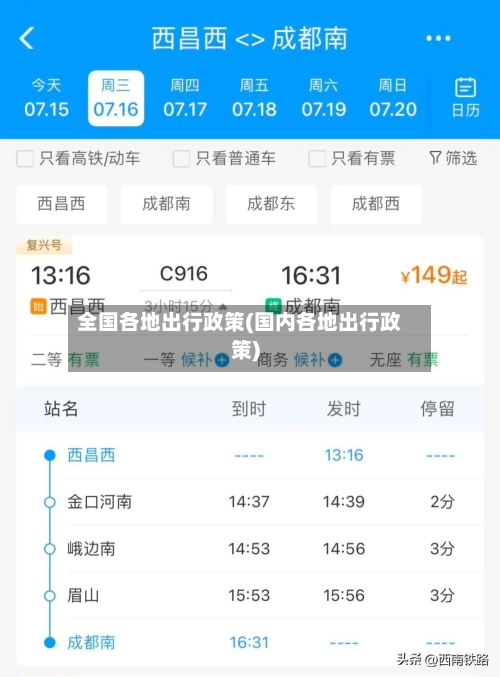 全国各地出行政策(国内各地出行政策)