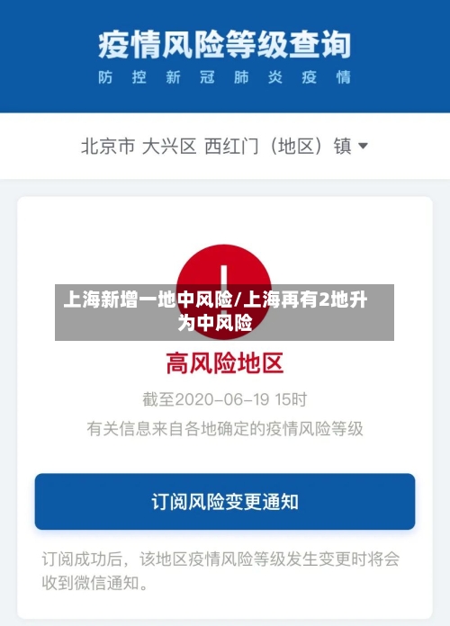 上海新增一地中风险/上海再有2地升为中风险-第2张图片