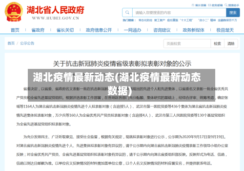 湖北疫情最新动态(湖北疫情最新动态数据)